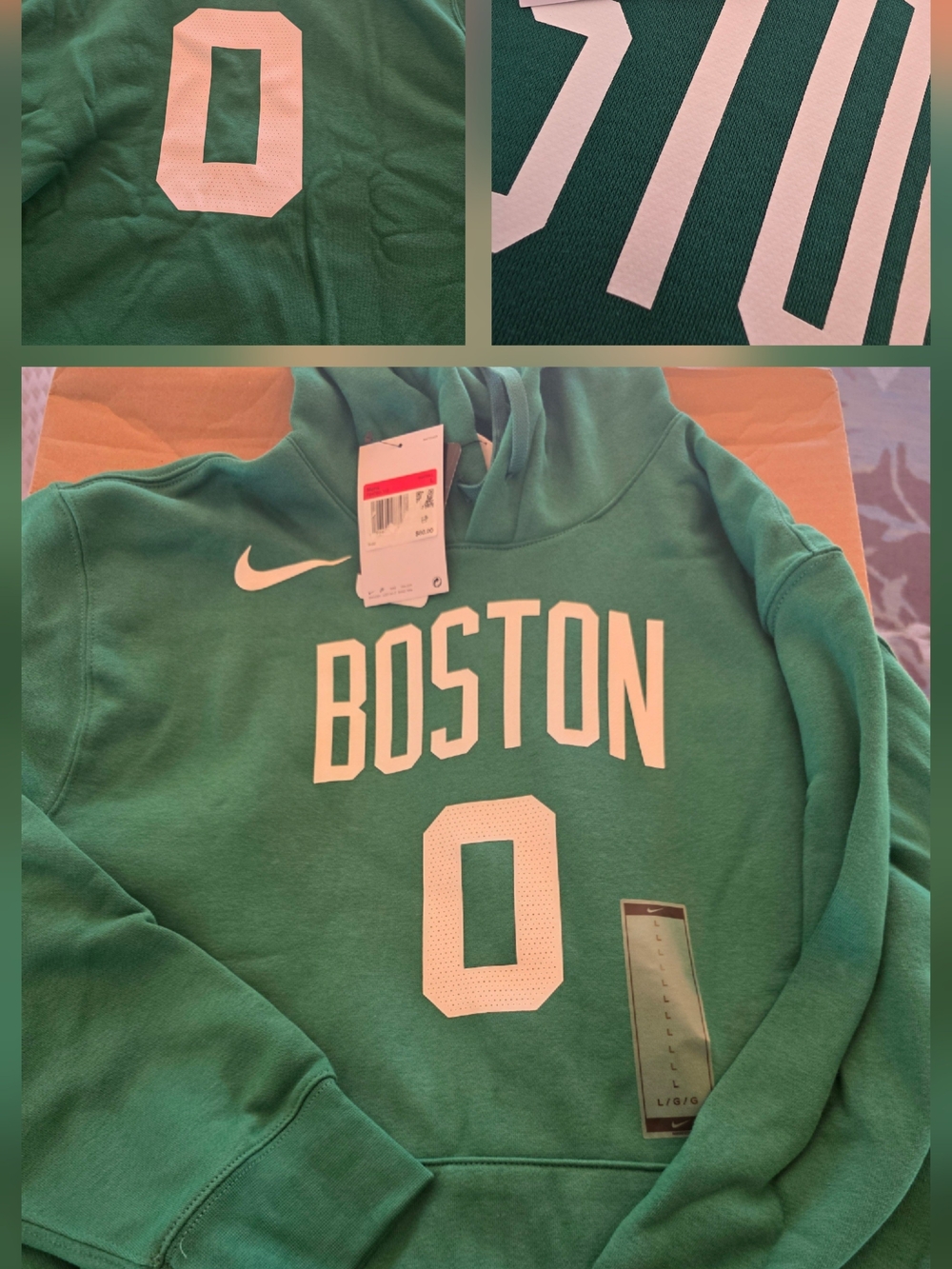 Nike Green Jayson Tatum Player Hoodie Boston Celtics Adult Large Brand New